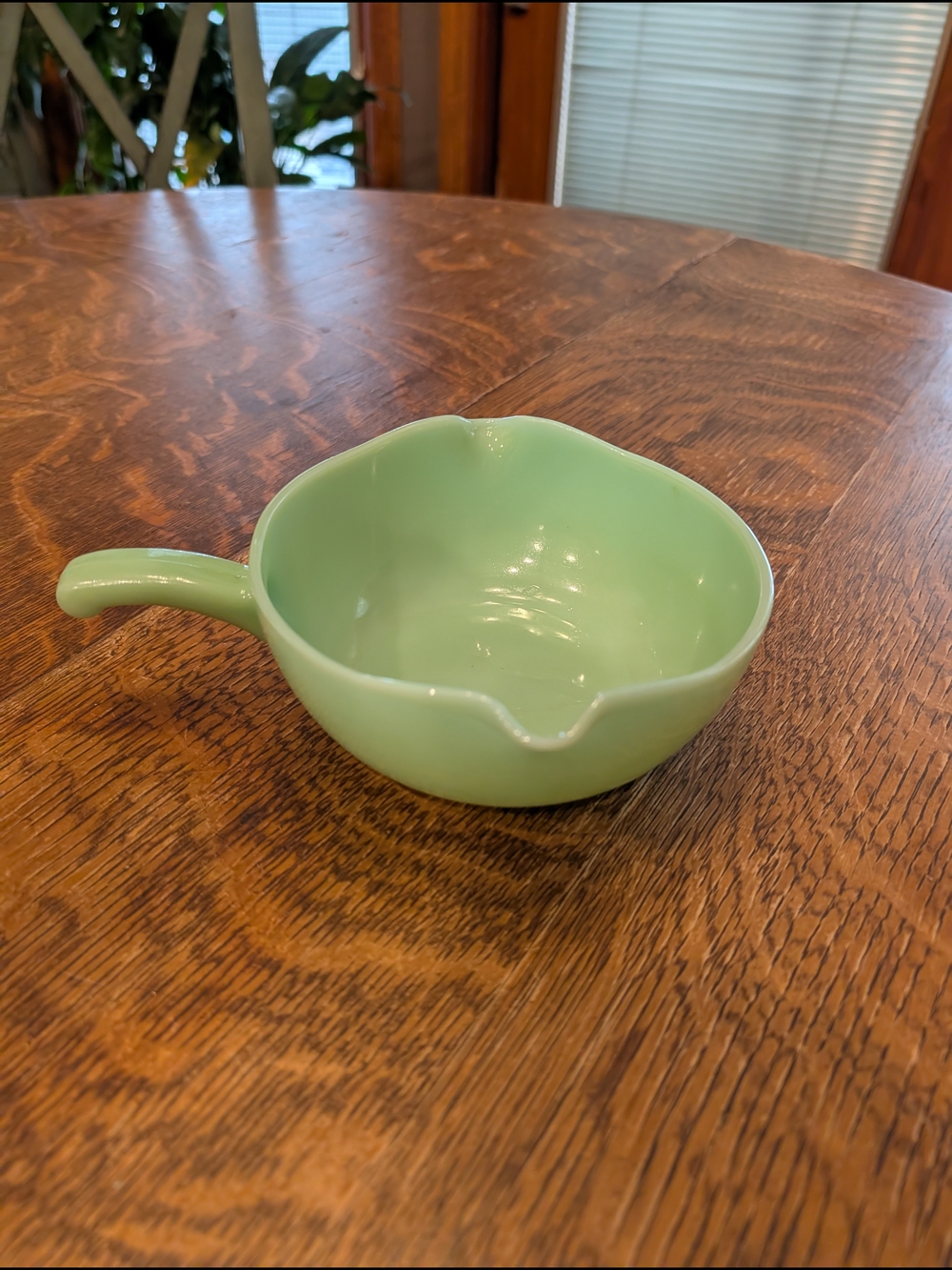 Vintage Fire King Jadeite Double Spout Skillet Bowl
